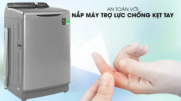 An toàn với nắp máy trợ lực chống kẹt tay